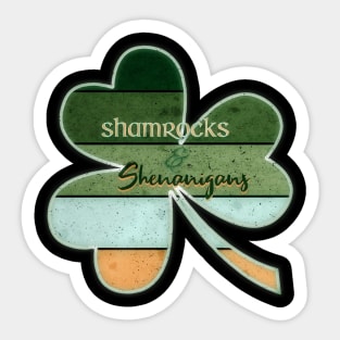 St. Patrick's Day Shamrocks and Shenanigans Clover Design Sticker